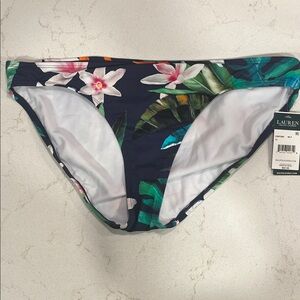 Lauren Ralph Lauren Tropical Floral Bikini Bottom - Navy and Green
